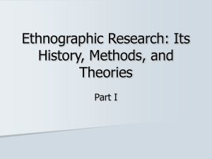 Ethnographic Research: Its History, Methods, and Theories