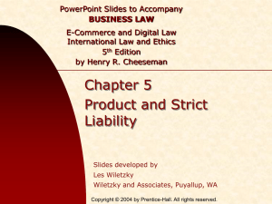 Chapter 005 - Product & Strict Liability