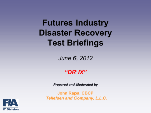 Futures Industry DR Test Symposium