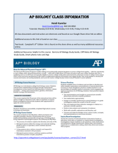 BHS AP Bio Class Info
