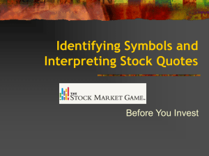 Identifying Symbols and Interpreting Stock Quotes