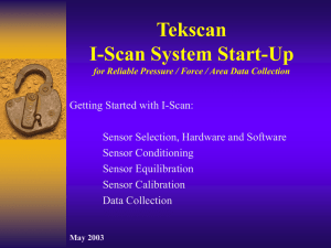 TekScan I-Scan "Start-Up" Guide