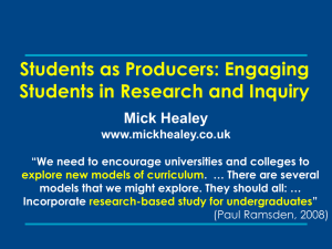 Engaging students in research and inquiry