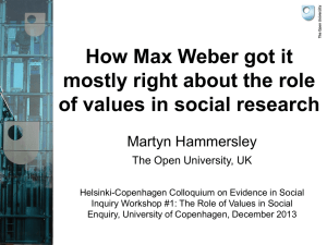 Values and social inquiry copenhagen 2013