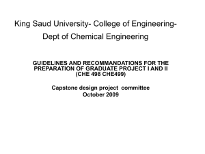 guidelines for graduate projects (CHE 498