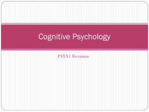 Cognitive Psychology - Social Sciences @ Groby