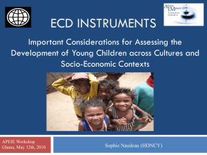 Selecting child development instruments