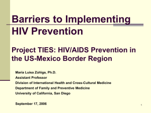 Barriers to Implementing HIV Prevention