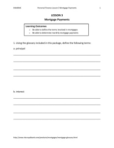 Lesson 3 Mortgage Payments Package