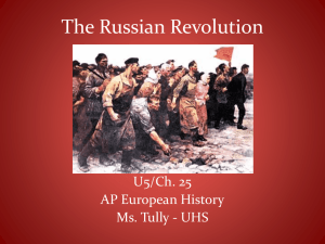The Russian Revolution - AP European History at University High