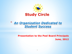 Presentation to the Peel Board Principals