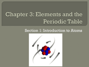 Chapter 3: Elements and the Periodic Table