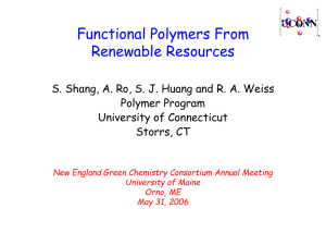 Functional Polymers From Renewable Resources