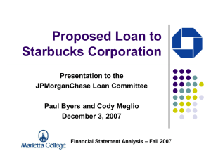 Proposed Loan to Starbucks Corporation