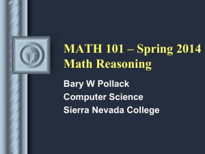 MATH 101 - Fall 2013 - Math Reasoning