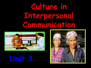Culture in Interpersonal Communication