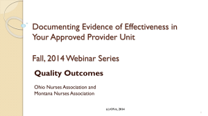 Documenting Evidence of Effectiveness in Your Approved Provider