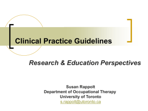 Clinical Practice Guidelines - Canadian Association of Occupational