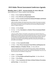 2015 Idaho Threat Assessment Conference Agenda Monday, June