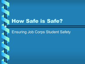 How Safe is Safe? - Job Corps Health & Wellness Program