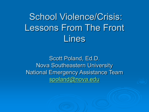Managing Emotionality and Crisis Processing in the Schools Scott