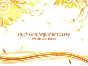 Huck Finn Essay Weeds and Roses