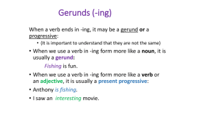 Gerunds (-ing) - TEC English class Black