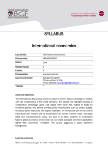 Syllabus International economics