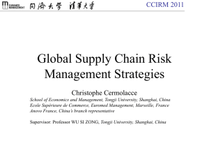 Global Supply Chain Risk Management strategies from China