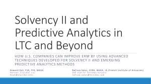 Solvency II and Predictive Analytics in LTC