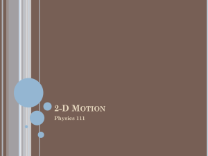 2-D Motion and Vectors