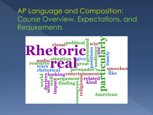 AP Language and Composition: Course Overview, Expectations