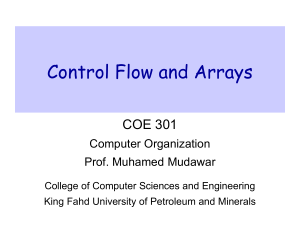 Control Flow and Arrays - King Fahd University of Petroleum and