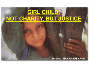 Girl Child-Not Charity, But Justice