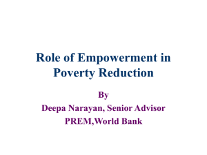 Role of Empowerment in Poverty Reduction