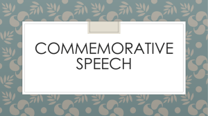 Commemorative speech