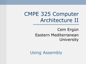 CMPE 325 Computer Architecture II
