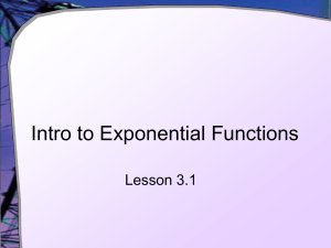 Intro to Exponential Functions