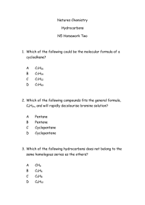 Hydrocarbons 4H1 Oct week Homework