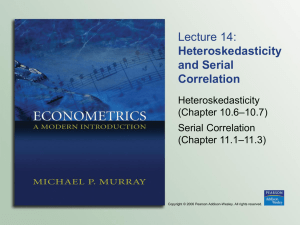 Lecture 14: Heteroskedasticity and Serial Correlation