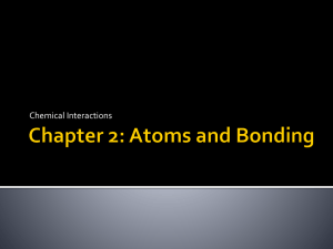 Chapter 2: Atoms and Bonding