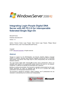 Integrating Login People Digital DNA Server with AD FS 2.0 for