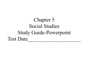 Name: Unit 2 Chapter 5 Social Studies Study Guide