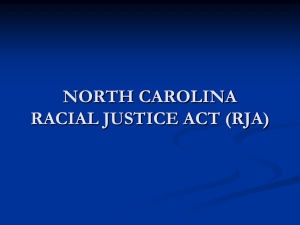 RJA 101 - NC Coalition for Alternatives to the Death Penalty