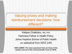 Valuing prizes and making reimbursement decisions: how different?