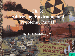 Ch. 3: Addressing Environmental Problems, Part II