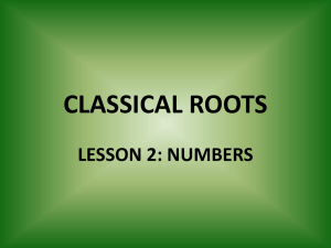 CLASSICAL ROOTS lesson 2