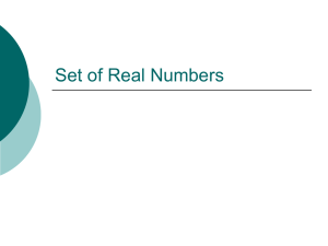 Set of Real Numbers