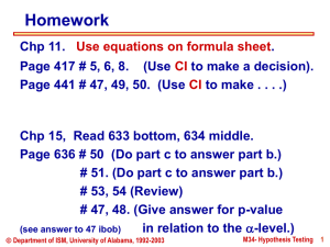 Hypothesis Testing