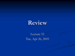Lecture 52 - Review